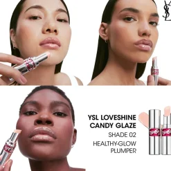 New Yves Saint Laurent YSL Loveshine Candy Glaze Lipgloss Stick, 2 Healthy Glow Plumper